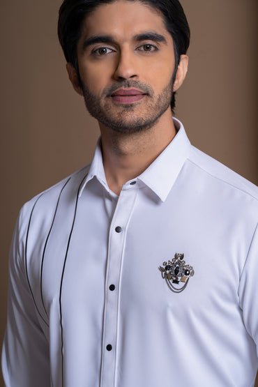 White Motif Shirt