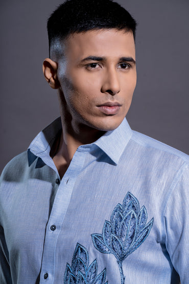 Floral Hand Embroidered Shirt