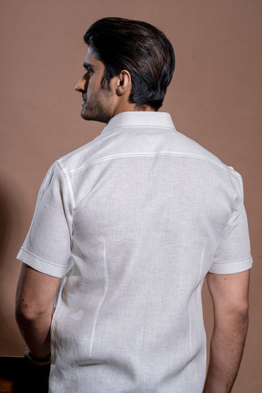 Floral Hand Painted Shirt - Blue