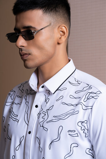 Abstract Hand Embroidery Shirt