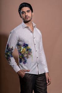 Floral Hand Painted Linen Shirt