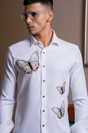 Butterfly Hand Embroidered Shirt