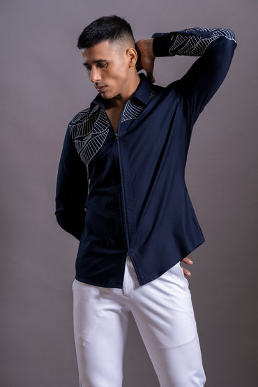 Blue Zipper Shirt