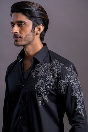 Floral Hand Embroidered Shirt