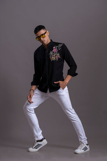 Floral Hand Embroidered Shirt