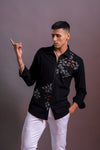 Black Zipper Aplic Shirt
