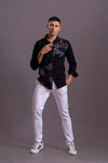 Black Zipper Aplic Shirt