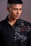 Black Zipper Aplic Shirt