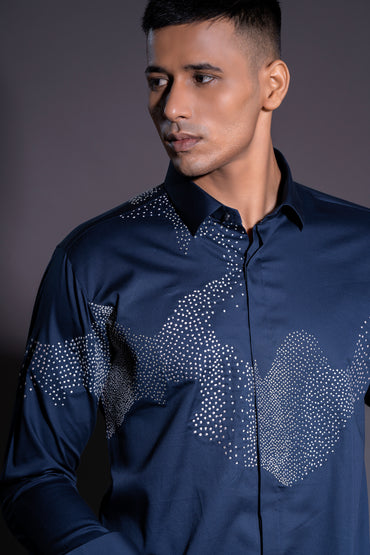 Blue French Knot Shirt