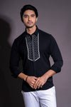 Black and White Laser Cut Shirt
